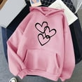 thumbnail image 2 of Ecqkame Womens Oversized Hoodies Loose Casual Long Sleeve Printed Comfortable Pullover Sweatshirt for Women Pink XXXL, 2 of 4
