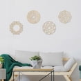 thumbnail image 2 of Mandala Wooden Wall Art Set of 4, Peacful Flourish Connected Swirls Motive, Birch Plywood Rustic Wall Art Accent for Hallway Bedroom Living Room and Offices, 11.4" X 11.4" X 0.1", by Ambesonne, 2 of 4