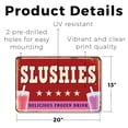 thumbnail image 2 of Slushies Street 13 Inch x 20 Inch Novelty Plastic Sign Brain Freeze Ahead Durable Weatherproof UV Protected Perfect for Kitchens Snack Bars Stands Fun Gift for Families Vendors Kids, 2 of 6
