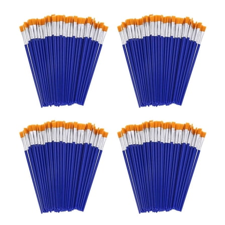 400 Pcs Flat Paint Brushes,Small Brush Bulk for Detail Painting,Nylon Hair Brushes