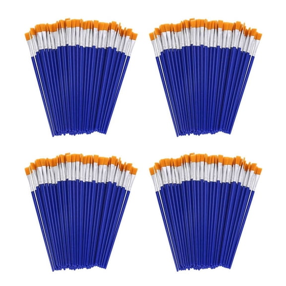 400 Pcs Flat Paint Brushes,Small Brush Bulk for Detail Painting,Nylon Hair Brushes