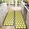 thumbnail image 4 of Kitchen Rugs Sets Of 2,Yellow Lemon Fruit Slices Black Pattern Anti Fatigue Kitchen Mat Rugs Non Slip Washable,Decorative Kitchen Floor Mats for Kitchen,Sink,Laundry,17"x47"+17"x47", 4 of 5