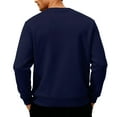 thumbnail image 5 of Fshiont 2026 Warm Sherpa Lined Sweatshirt for Men Fleece Lined Crewneck Heavyweight Winter Pullover Sweater Navy L, 5 of 6