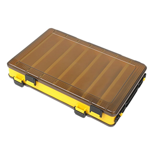 Estuche para aparejos de pesca,Caja de aparejos de pesca con mosca Estuche para señuelos Anzuelos para ,Centro de hojas oscilante para almacenamiento de calamares de amarillo