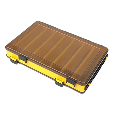 yotijay Fishing Tackle Box Fishing Baits Box 16 Grid Fishing Accessories Fly Fishing Box yellow