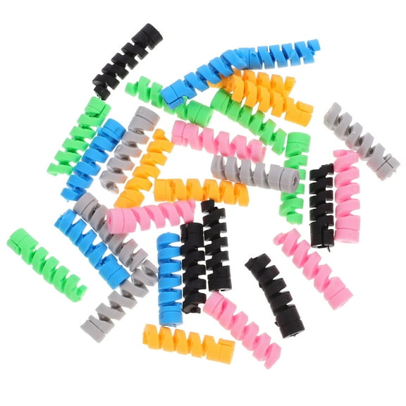 PAMINGONO 30-Pack Silicone Flexible Cord Protectors for Phone Chargers, Cable Saver to Extend Lifespan and Prevent Fraying