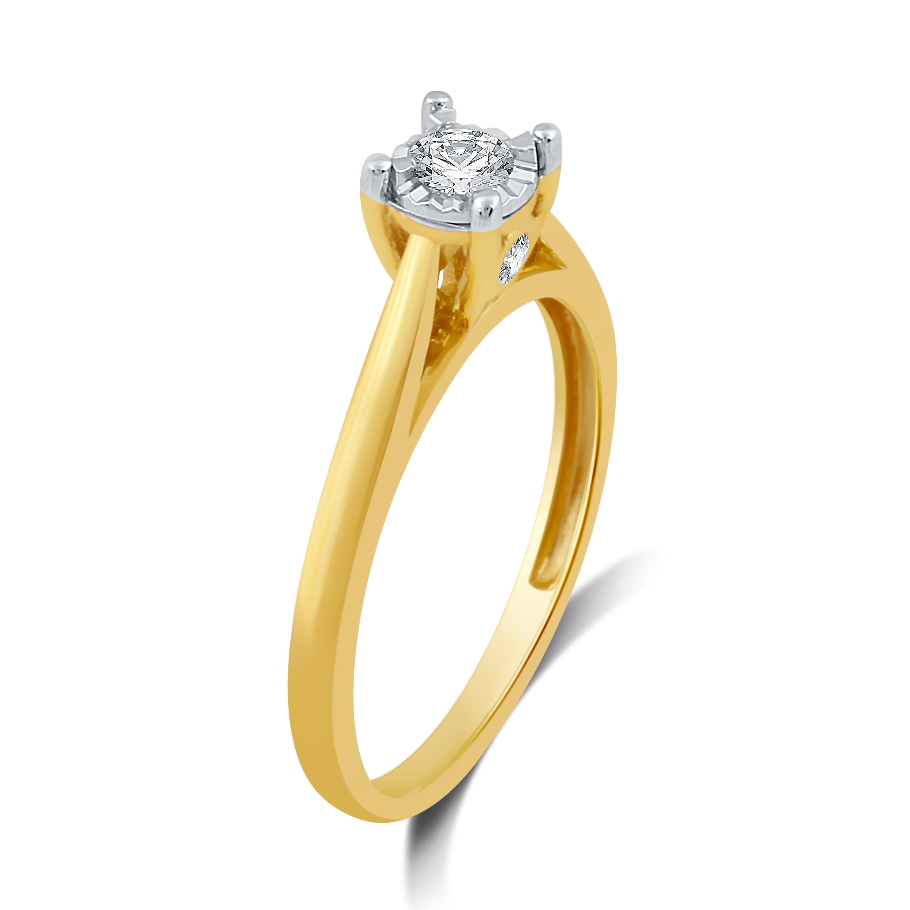 Single Stone Diamond Crossover Ring, 18ct Yellow Gold - Baxter & Hanks