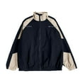thumbnail image 1 of Women's Casual Zip Up Color Block Racing Jacket Oversized Unisex Outerwear, 1 of 5