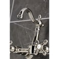 thumbnail image 4 of Kingston Brass KS2446AX Heritage Double-Handle Wall-Mount Bridge Kitchen Faucet, Polished Nickel, 4 of 7