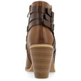 thumbnail image 4 of Journee Womens Strap Inside Zip Stacked Heel Booties, Widths Available, 4 of 10