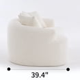 thumbnail image 4 of LY-025S Curved Loveseat White Full Compression Sponge Sofa, 30D Chenille No-Assembly Compact Sofa for Small Spaces & Apartments, 65"L, 300 lbs, 3 Pillows, 4 of 9