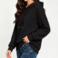 thumbnail image 5 of Taqqpue Women Long Sleeve Shirts Lightweight Drawstring Hooded Sweatshirt Loose Fit Fall Winter Oversized Pullovers Tops with Pockets for Women, 5 of 6