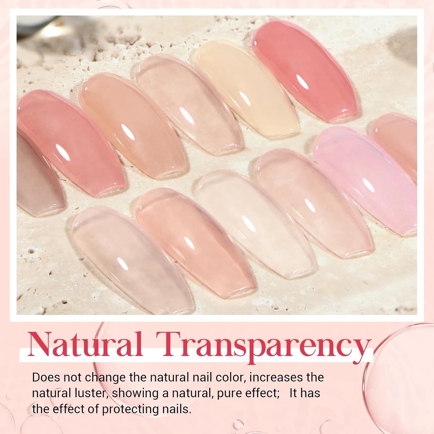 AZUREBEAUTY 8 Color Dip Powder Nail Kit, Jelly Translucent Milky White Sheer Pink Nude Neutral Clear Shades, Dipping Liquid Set with Matte Top Coat & Nail Sticks for French Nail Art Manicure