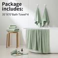 thumbnail image 3 of Jessy Home 4 Pack Oversized Bath Sheet Towels 700 GSM Ultra Soft Light Green Bath Towel Set, 3 of 8