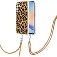 thumbnail image 2 of Slim Fit Case for Samsung Galaxy A25 5G, Luxury Pattern Adjustable Crossbody Lanyard Shoulder Neck Strap Clear Design Case for Women Girl Teen Silicone Soft for Samsung Galaxy A25 5G, Leopard, 2 of 7