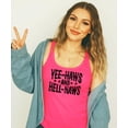 thumbnail image 2 of Yee Haws and Hell Naws Tank Top for Women and Teens Funny Country Western Summer Shirt Neon Pink Tank Top XX-Large, 2 of 4
