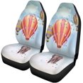 thumbnail image 1 of ABPHQTO Juego de 2 fundas para asientos de coche globo de aire caliente elefante Universal Auto asientos delanteros Protector apto para coche, SUV sedán, camión, 1 of 4
