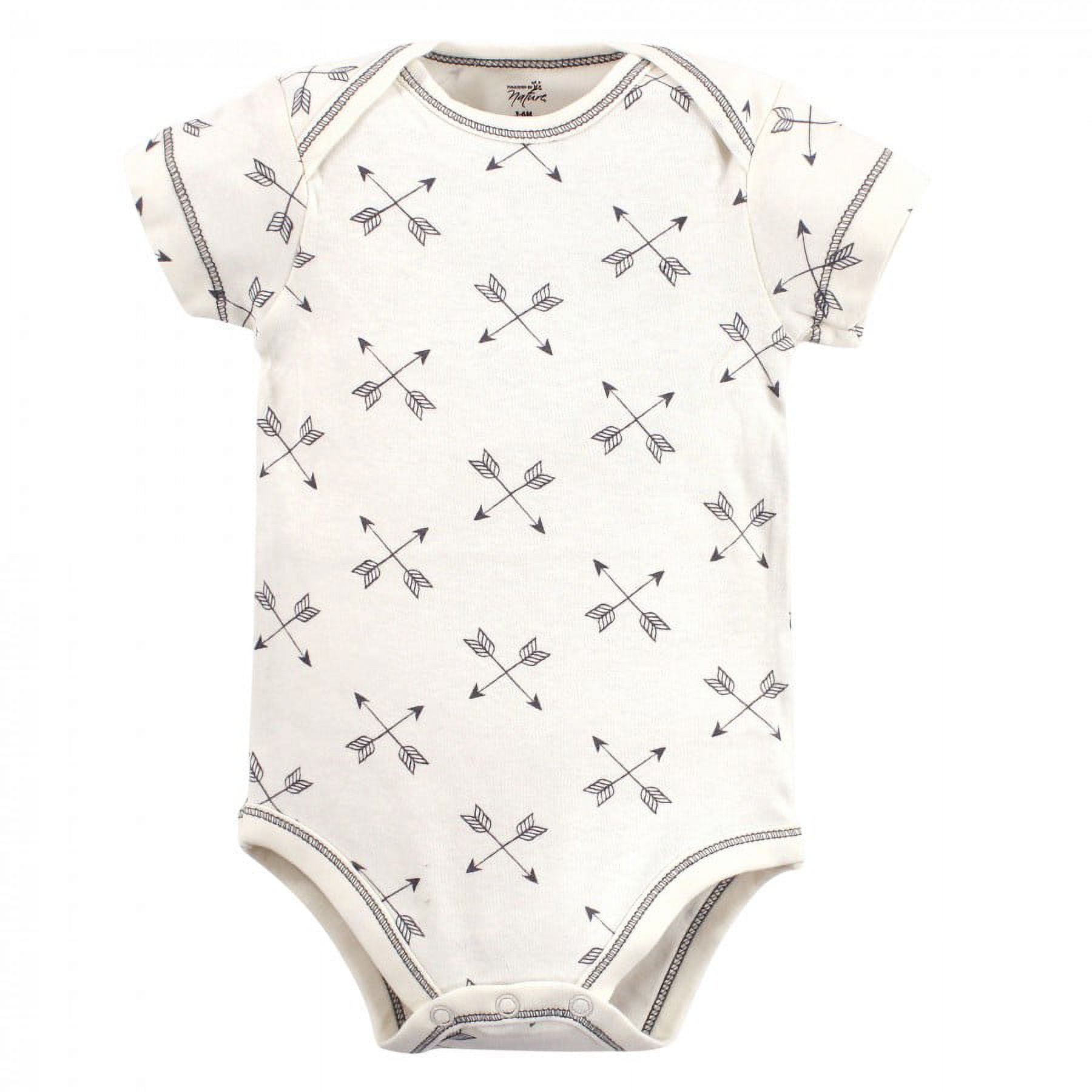 Touched by Nature Baby Boy Organic Cotton Bodysuits 5pk, Fox, 0-3 Months