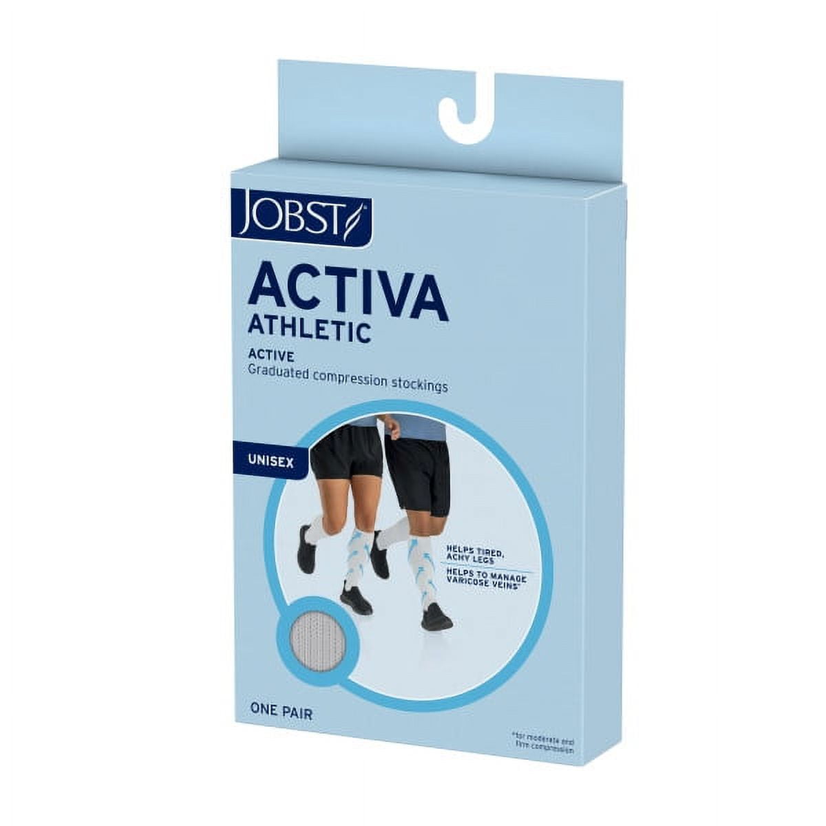 JOBST Activa Athletic 8-15 Knee High, Close Toe, Large, White