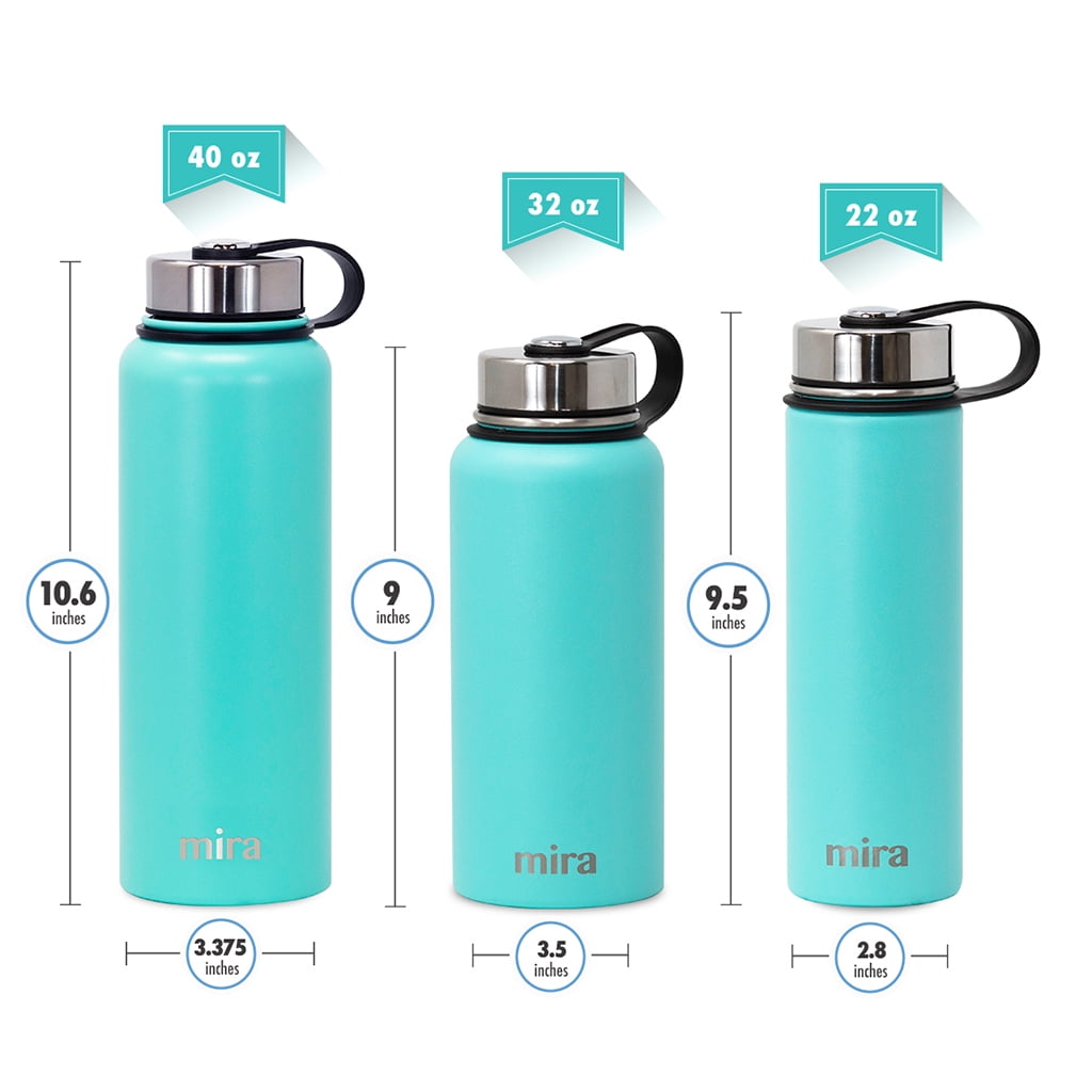MIRA 32 oz Stainless Steel Insulated Sports Water Bottle - 2 Caps - Hydro  Metal Thermos Flask Keeps Cold for 24 Hours, Hot for 12 Hours - BPA-Free  Spout Lid Cap - Taffy Pink 