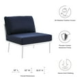 thumbnail image 3 of Lounge Middle Chair, Navy White, Aluminum, Metal, Fabric, Modern Contemporary, Outdoor Patio Balcony Cafe Bistro Garden Furniture Hotel Hospitality, 3 of 8
