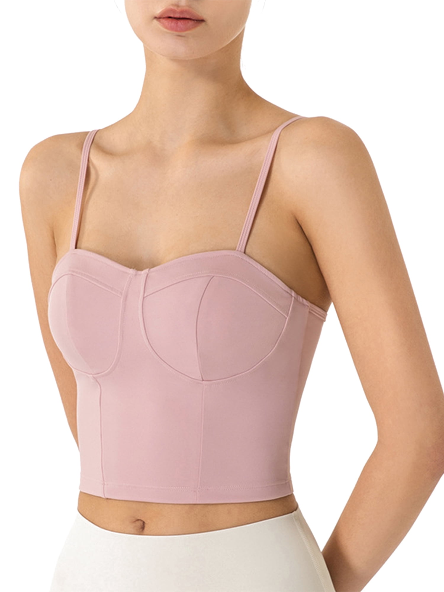 Listenwind Women’s Longline Sports Bra, Wireless Padded Medium Support Workout Tank Tops Yoga