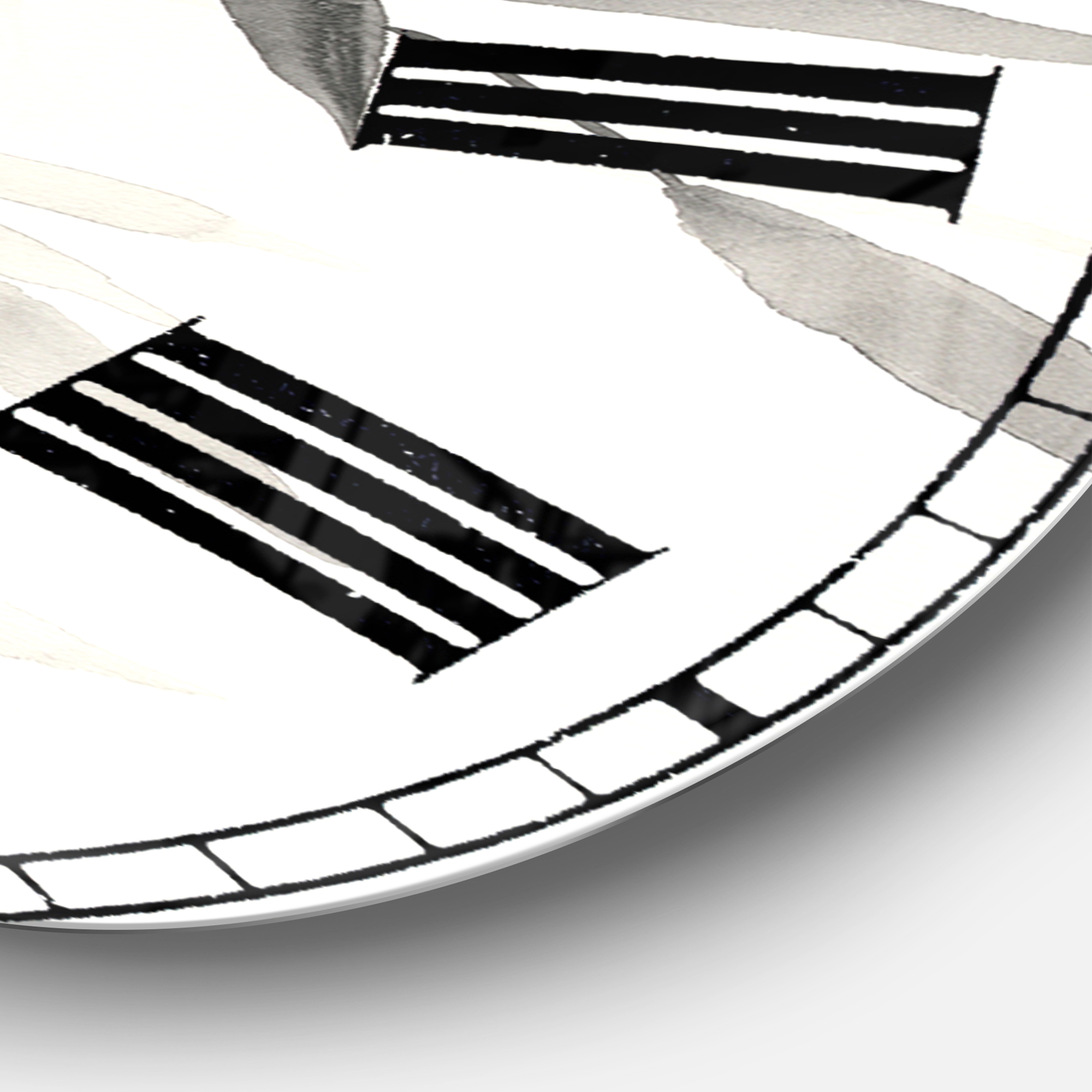 Designart Oversized Off-White Analog Round Cabin Lodge Modern Wall Clocks, CLM30592-C23