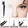 thumbnail image 4 of Unique Bargains Portable 2 in1 Eyebrow Shaping Tool Black Stainless Steel Eyebrow Clip Eyebrow Brush for Women, 4 of 7