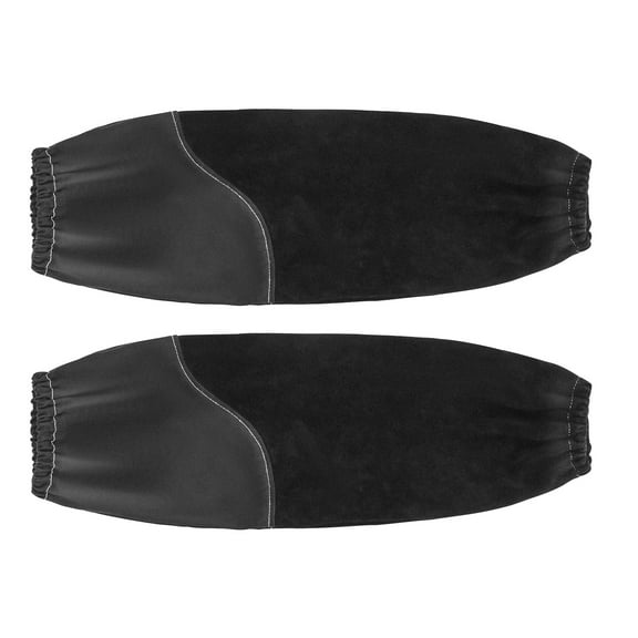 KFFKFF Flame-Resistant Welding Sleeves, Durable Cowhide Leather & FR Cotton Arm Protectors with Elastic Cuffs for Welding, Blacksmithing, and Woodworking