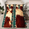 thumbnail image 2 of Castle Fairy Cow Print 4-Piece Full Size Sheets for Teens Women Men,Bohemian Aztec Bed Sheets,Exotic Style Lightweight Sheet Sets,Super Cozy Room Decor, 2 of 7