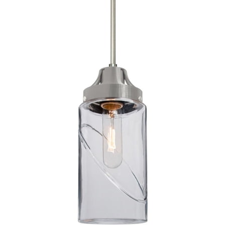Besa Lighting - Blink - 1 Light Cord Pendant-Satin Nickel Finish-Clear Glass
