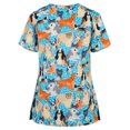 thumbnail image 3 of Kayannuo Print Nursing Uniforms Scrub for Women Clearance Women Short Sleeve V-neck Tops Uniform Printed Pockets Blouse Nursing, 3 of 3
