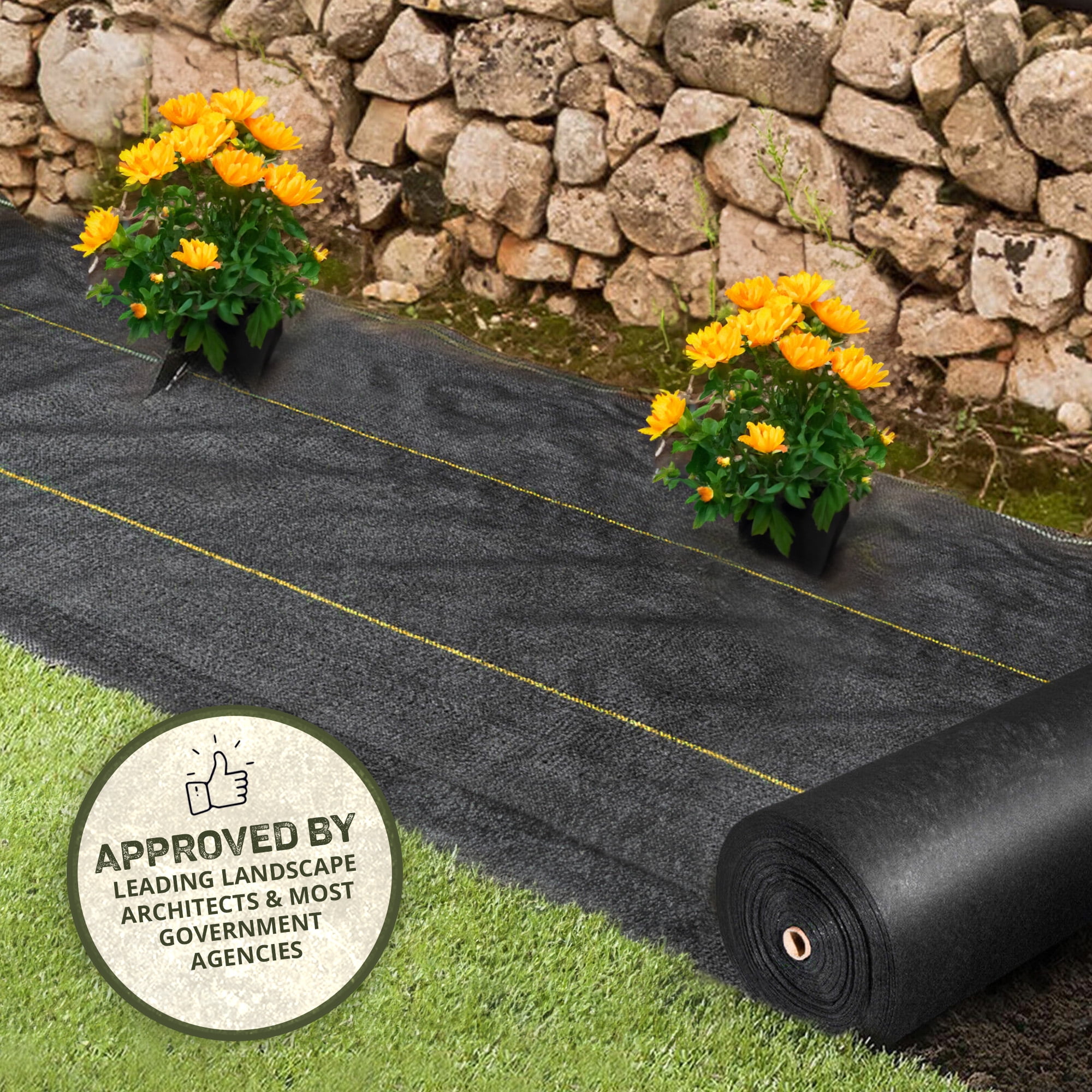 DeWitt Pro-5 Weed Barrier Fabric 5 oz, Heavy-Duty Woven Weed Control, 3 x 250 Feet