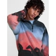 thumbnail image 4 of No Boundaries Mock Neck Quarter Zip Fleece Graphic Print Pullover, Men’s XS-4XLT, 4 of 5