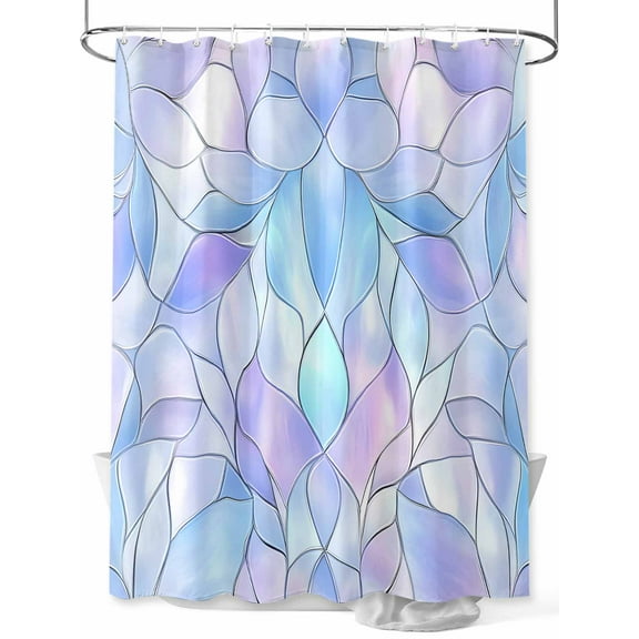Abstract Art Shower Curtain, Gradient Stained Glass Fragments Modern Waterproof Shower Curtain Set with 12 Hooks Lightweight Washable Fabric Shower Curtains for Bathroom 72x84 Inches