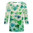 thumbnail image 4 of Joyeuses Pâques Chemises pour Femmes Col Rond Mignon Lapin Graphique Tunique Manches 3/4 Blouse Décontractée de Vacances, 4 of 5