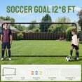 thumbnail image 2 of SLSY 12x6ft soccer goal, foldable full-size steel soccer goal, suitable for backyards, weatherproof metal soccer goal, ideal for youth/adult practice and training., 2 of 6