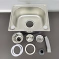 thumbnail image 2 of FixtureDisplays® Évier à Bol Unique en Acier Inoxydable Découpe Taille 13,38 x 11 Pouces 10122-SINK, 2 of 8