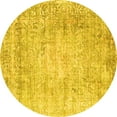 thumbnail image 1 of Ahgly Company Machine Washable Indoor Round Persian Yellow Traditional Area Rugs, 3' Round, 1 of 4