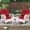 Red Cushions, variant on MEETWARM 3 Pieces Patio Conversation Set, Rattan Outdoor Rocking Patio Bistro Set with 2 Rockers and 1 Side Table with 4" Thick Cushions, Outdoor Furniture Set for Porch Backyard, White Wicker/Beige