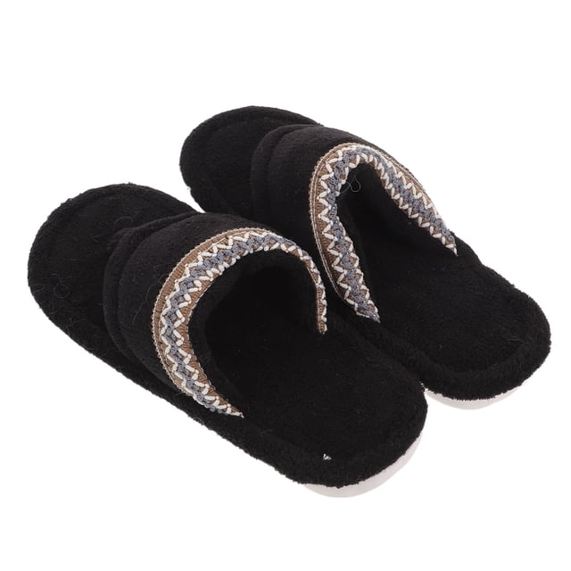 Luxshiny Zapatillas Negras Mullidas Para Mujer Con Aislamiento Térmico Y Uso En Casa