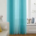 thumbnail image 6 of Teal Ombre Sheer Curtains 72 Inches Long, Modern Abstract Art Farmhouse Gradient Light Filering Curtains, Breathable Simi Curtain Privacy Drapes for Living Room Bedroom Lightweight Window Treatment, 6 of 9