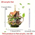 thumbnail image 3 of Tale Coffee Cup Cabin Key Chain Pendant Holiday Gift 2D Acrylic Pendant, 3 of 3