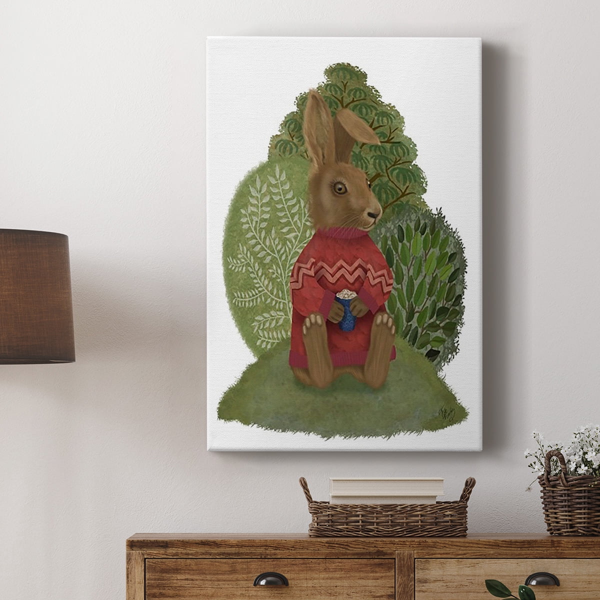 Latte Rabbit in Sweater Premium Gallery Wrapped Canvas - Ready to Hang