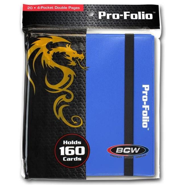 BCW BLACK Pro-Folio Binder Album 4 Pocket Side Load Storage holds 160 Cards 
