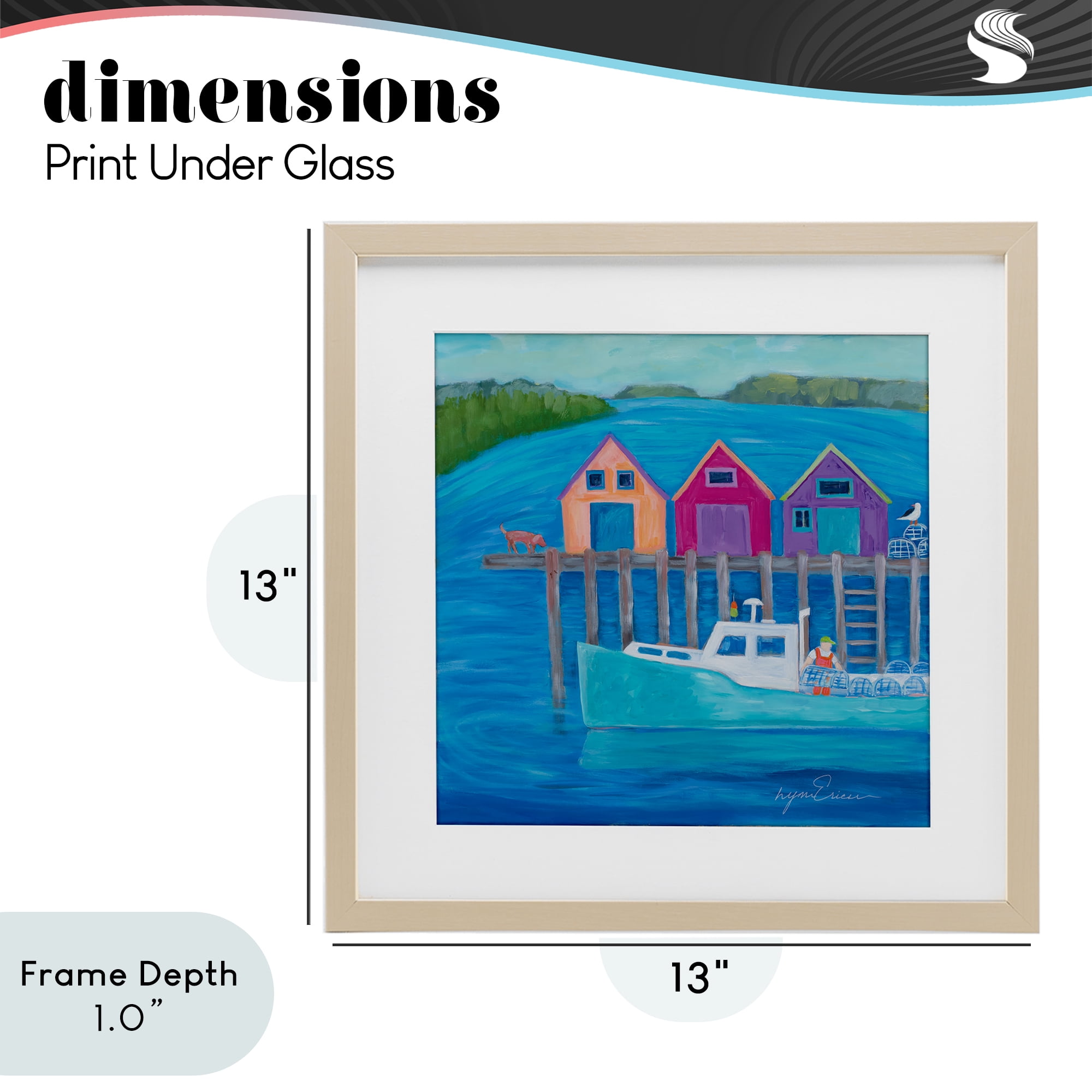 Stupell Industries Work Day at Seaside Village Birch Framed Print Under Glass, design by Lynn Ericson Fine Art