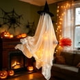 thumbnail image 3 of 5 FT Lighted Flying Ghost on Witches Broom Hanging Ghost Halloween Decor White, 3 of 3