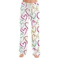 thumbnail image 5 of Hearthz Valentines Pajamas Pants for Women Love Heart Print Women's Pajamas Pants Drawstring Wide Leg Comfy Lounge Pants Women, 5 of 5