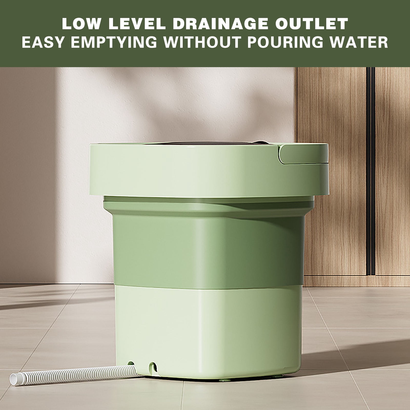 Portable Washing Machine, 8.5L Mini Foldable Washer and Dryer with 3 Modes Deep Cleaning, Small Collapsible Laundry, Sutiable for Travel, Camping, Apartment, Dorm, Baby Clothes, Socks, Underwear