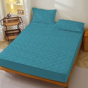 Yoloke Extra Deep Pocket Fitted Bed Sheet - Soft, Breathable, and Non-Slip with Non-Pilling Protection for Mattresses - Warmth Cotton Bedding Quilted Sheet